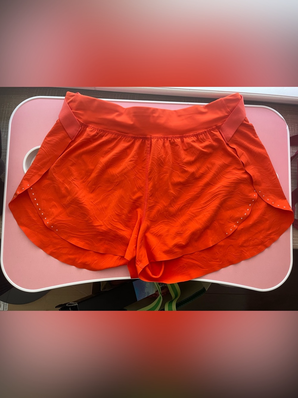 lululemon athletica Bright Orange Athletic Shorts-Fast and Free 2”